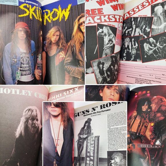 Rock Scene Spotlights Magazine Guns Roses Skid Row Posters Aug 1990 Unread Stock - Picture 2 of 11
